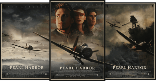 An original set of movie posters for the film Pearl Harbor (Harbour)
