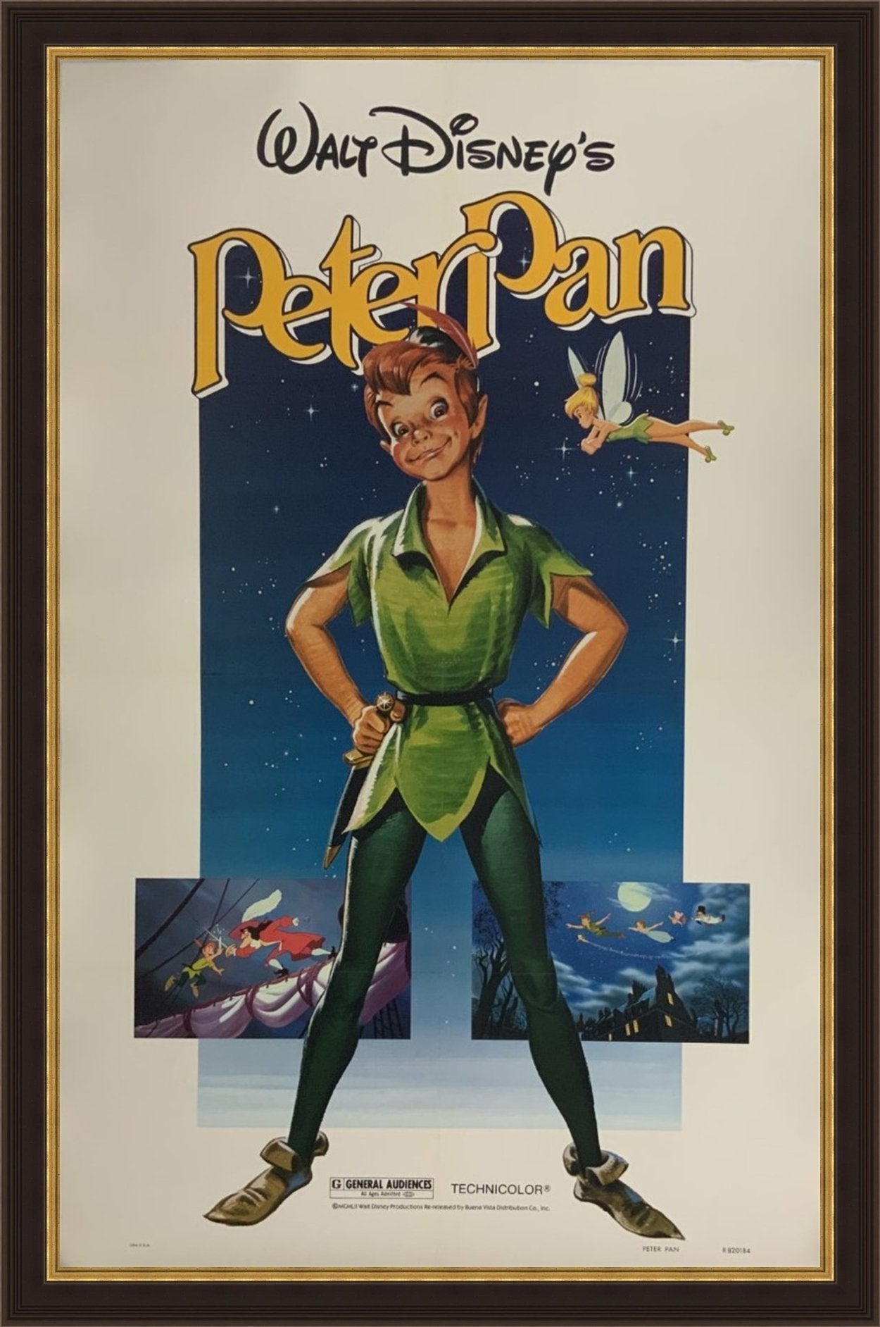 An original movie poster for the Disney film Peter Pan