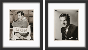 A pair of photos of Roger Moore from the 1950s