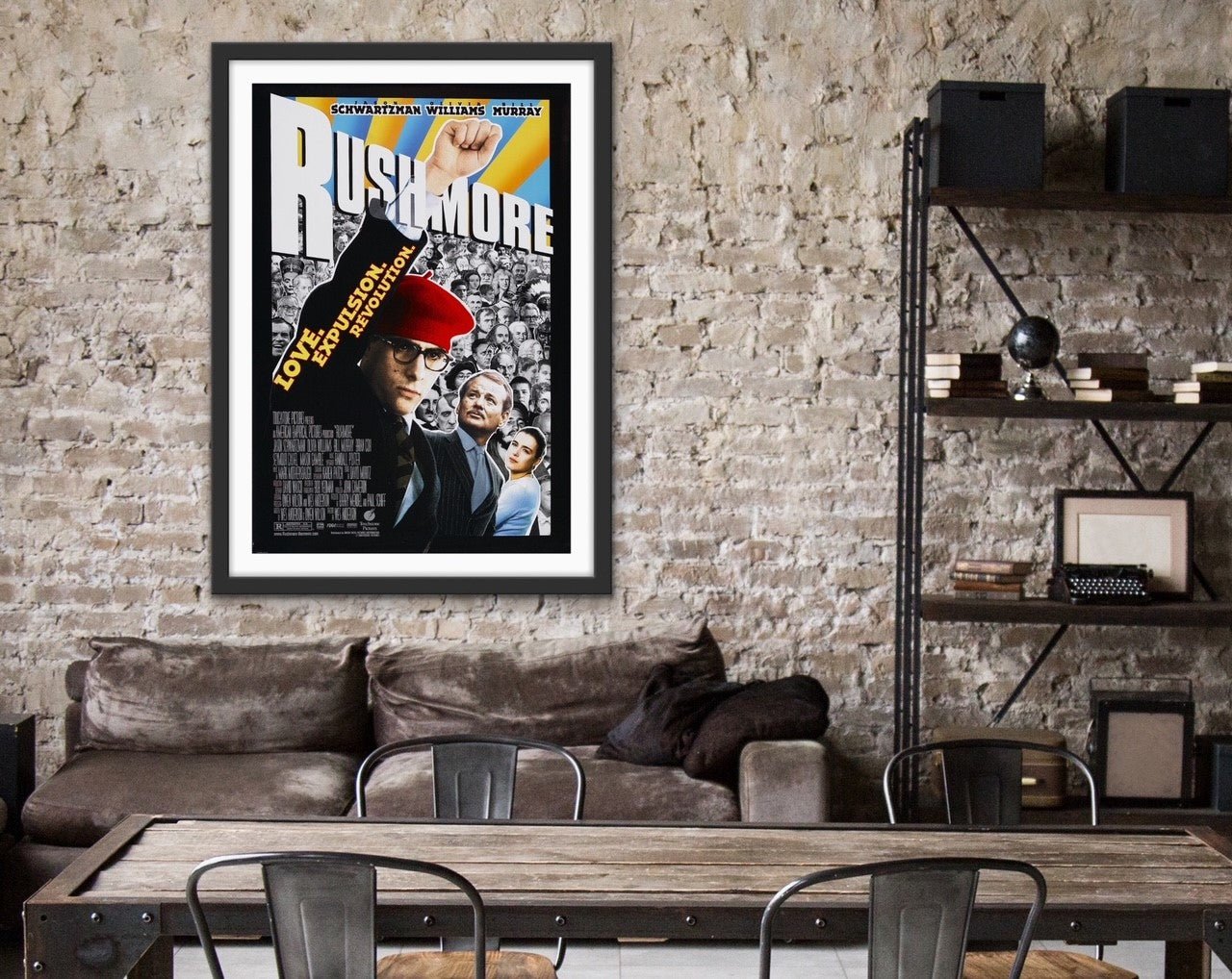 An original movie poster for the Wes Anderson film Rushmore