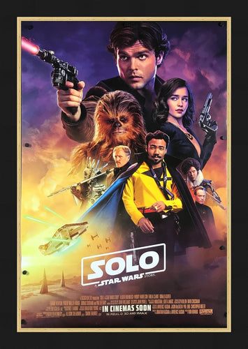 An original movie poster for the film Solo: A Star Wars Story