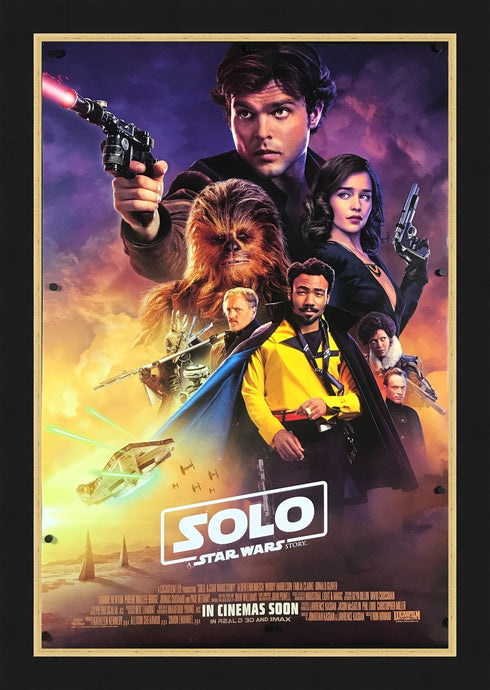 An original movie poster for the film Solo: A Star Wars Story