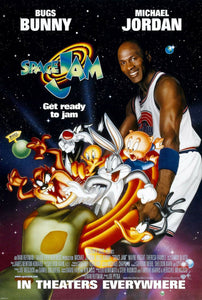 An original movie poster for the Michael Jordan and Bugs Bunny film Space Jam