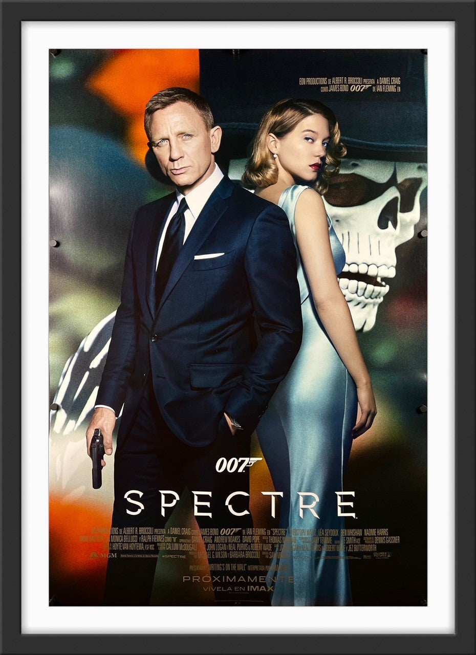 An original Spanish language one sheet movie poster for the James Bond film SPECTRE