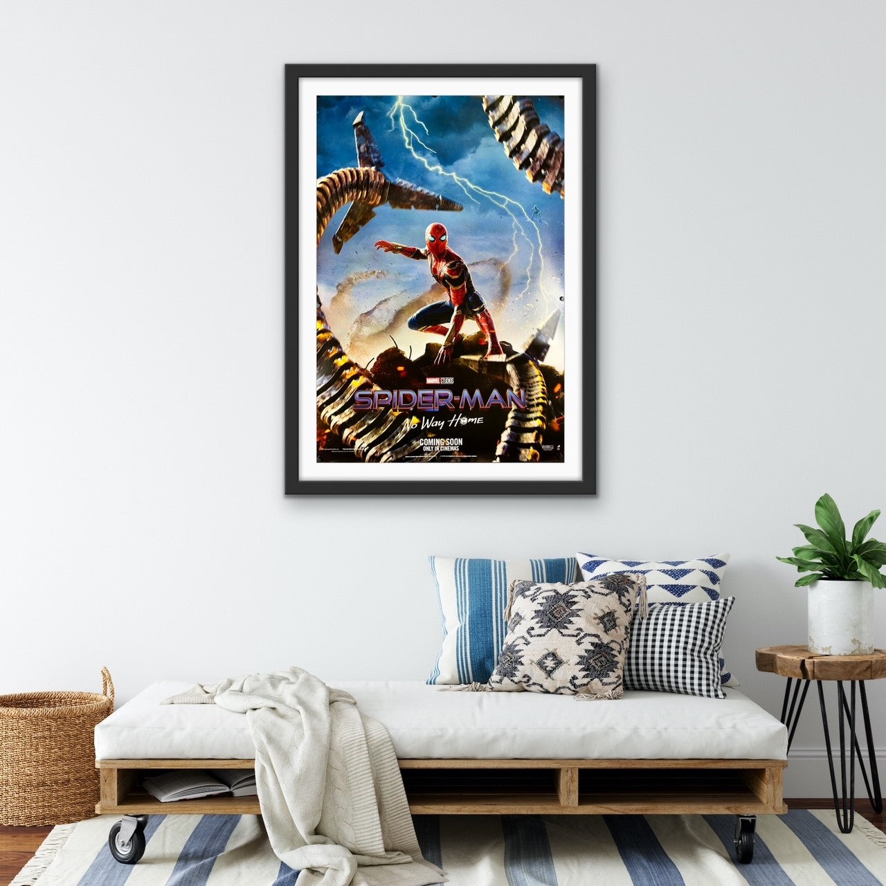 An original movie poster for the Marvel film Spider-Man No Way Home