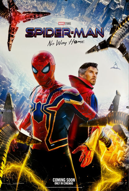 An original movie poster for the Marvel film Spider-Man No Way Home