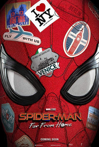 An original movie poster for the Marvel film Spider-man : Far From Home