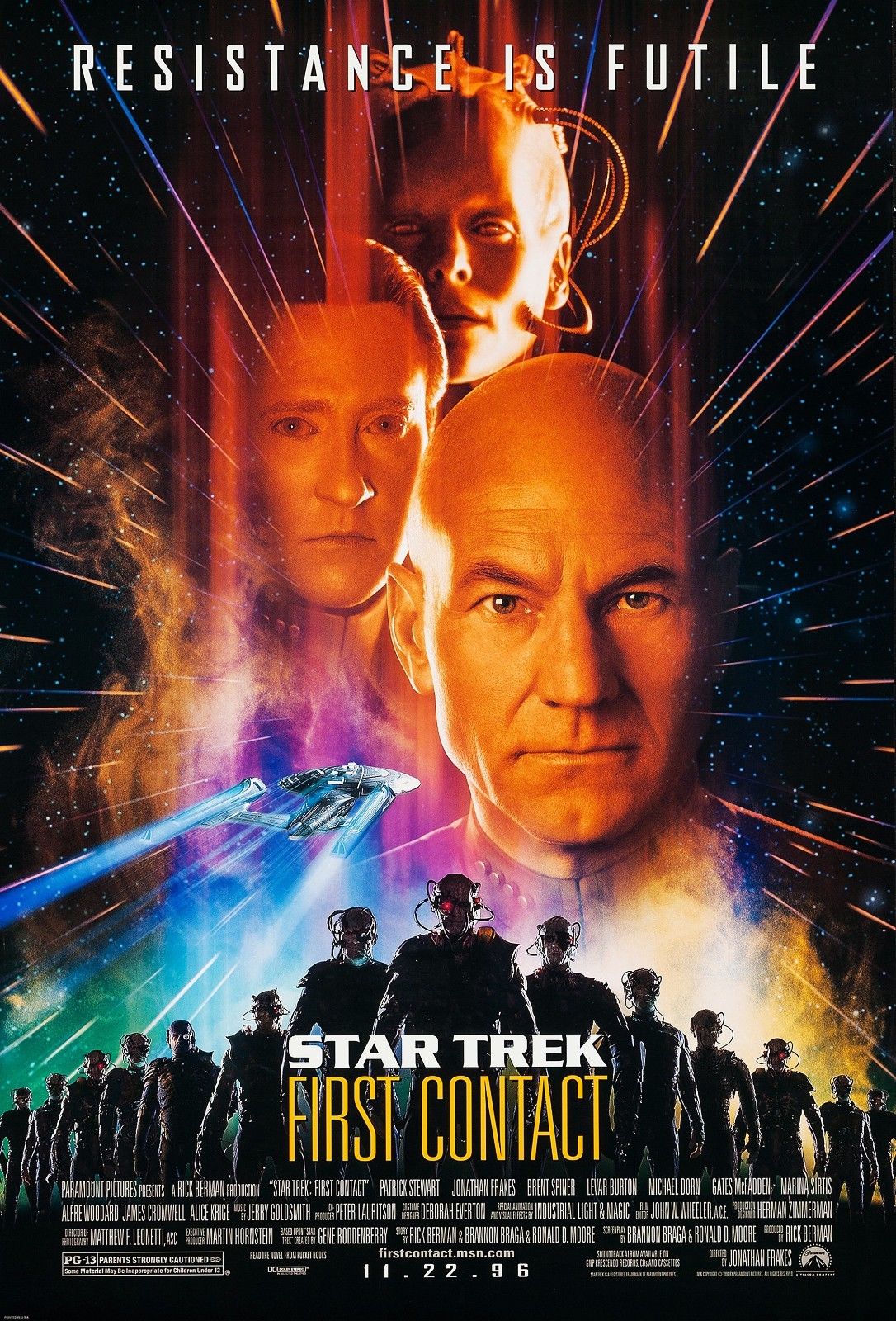 An original movie poster for the Star Trek film First Contact