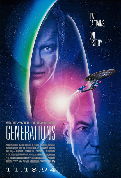 An original movie poster for the Star Trek film Generations