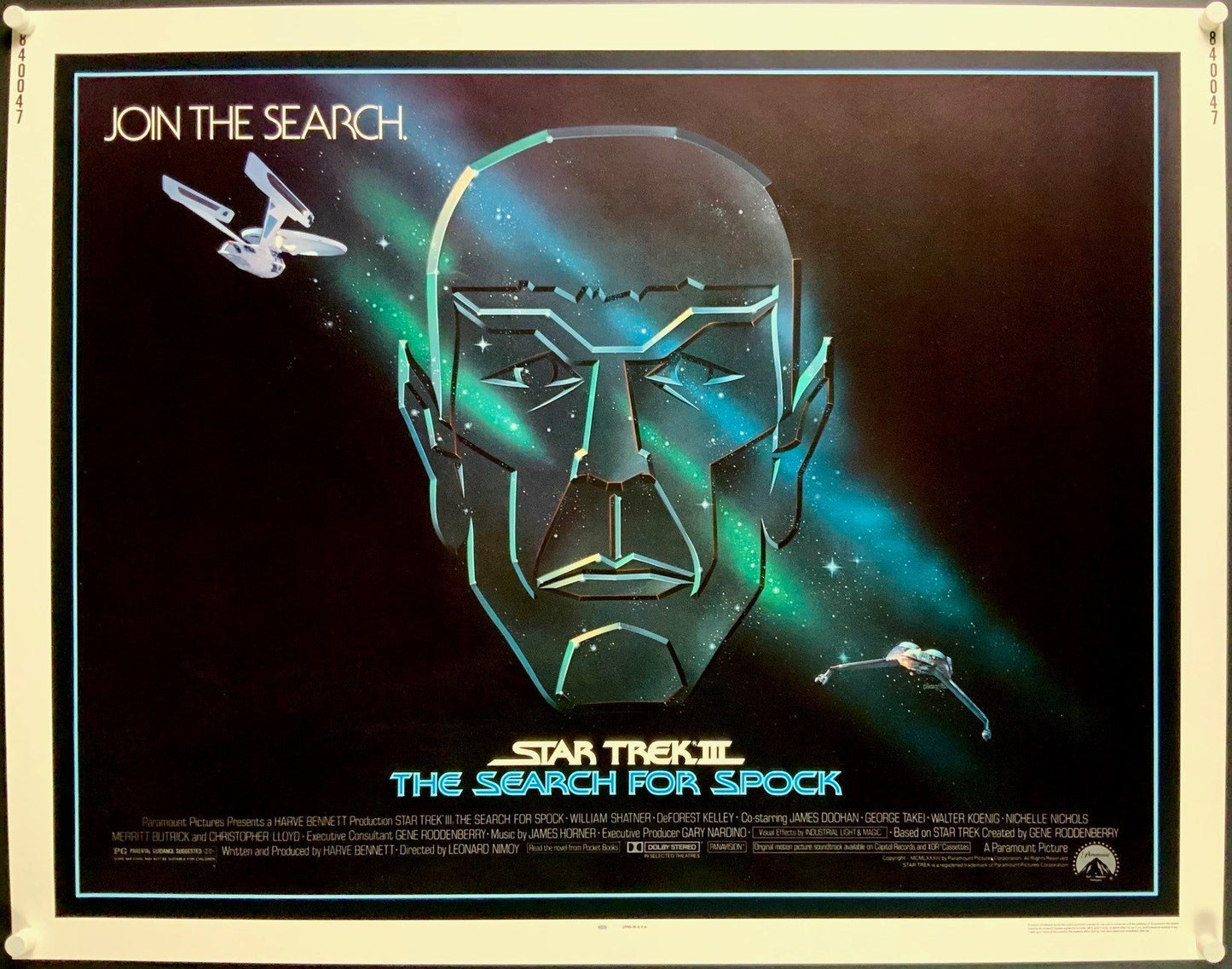 An original half sheet movie poster for the Star Trek film - The Search For Spock