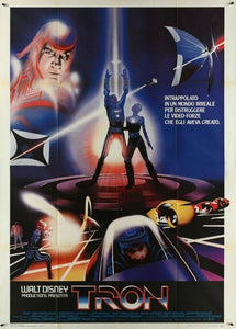 An original Italian movie poster for the film TRON