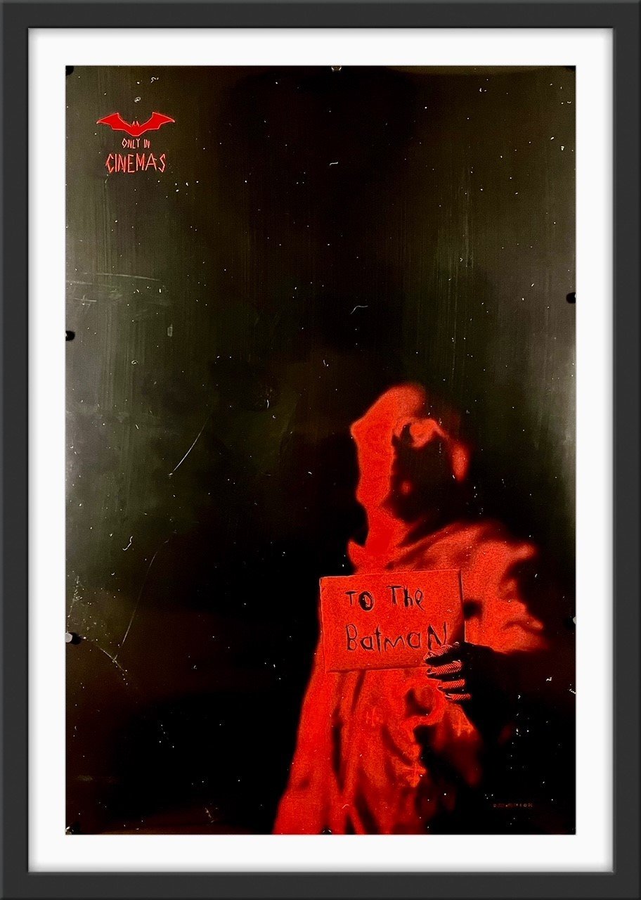 An original movie poster for the 2022 film The Batman