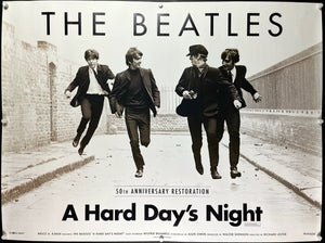 An original movie poster for the Beatles film A Hard Day's Night