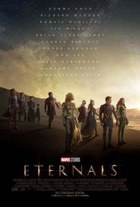 An original movie poster for the Marvel MCU film Eternals