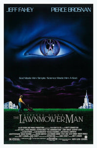 An original movie poster for the film The Lawnmover Man