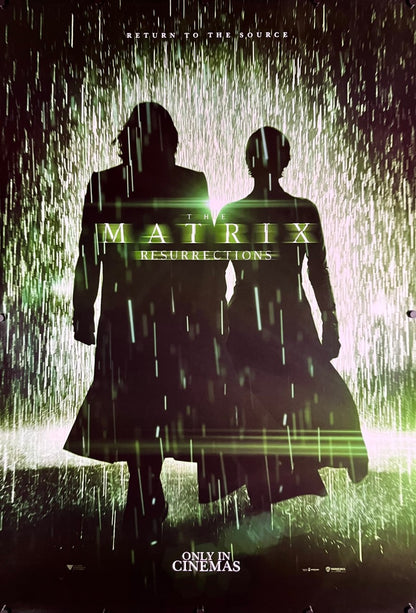 An original movie poster for the film The Matrix Resurrections