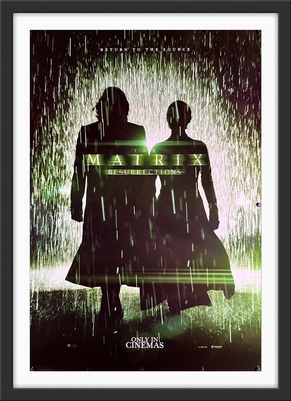 An original movie poster for the film The Matrix Resurrections