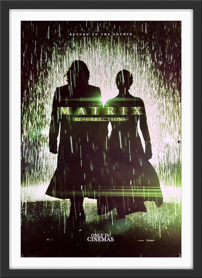 An original movie poster for the film The Matrix Resurrections