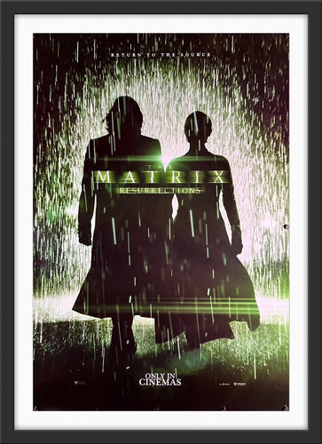An original movie poster for the film The Matrix Resurrections