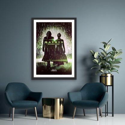 An original movie poster for the film The Matrix Resurrections