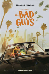 An original movie poster for the Dreamworks' animated film The Bad Guys