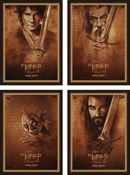 A set of four character posters for the Hobbit / Lord of the Rings films