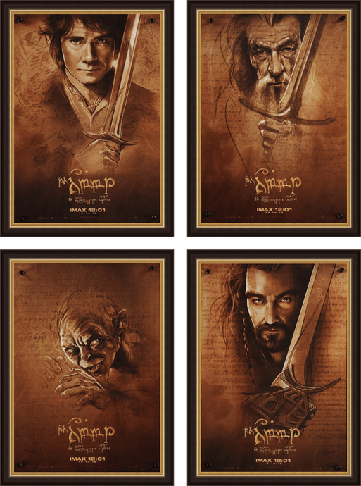 A set of four character posters for the Hobbit / Lord of the Rings films
