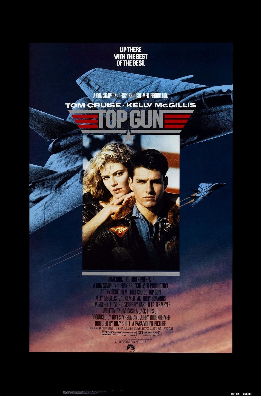 An original movie poster for the film Top Gun