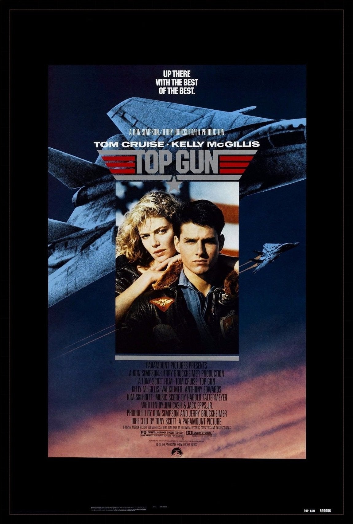 An original movie poster for the film Top Gun