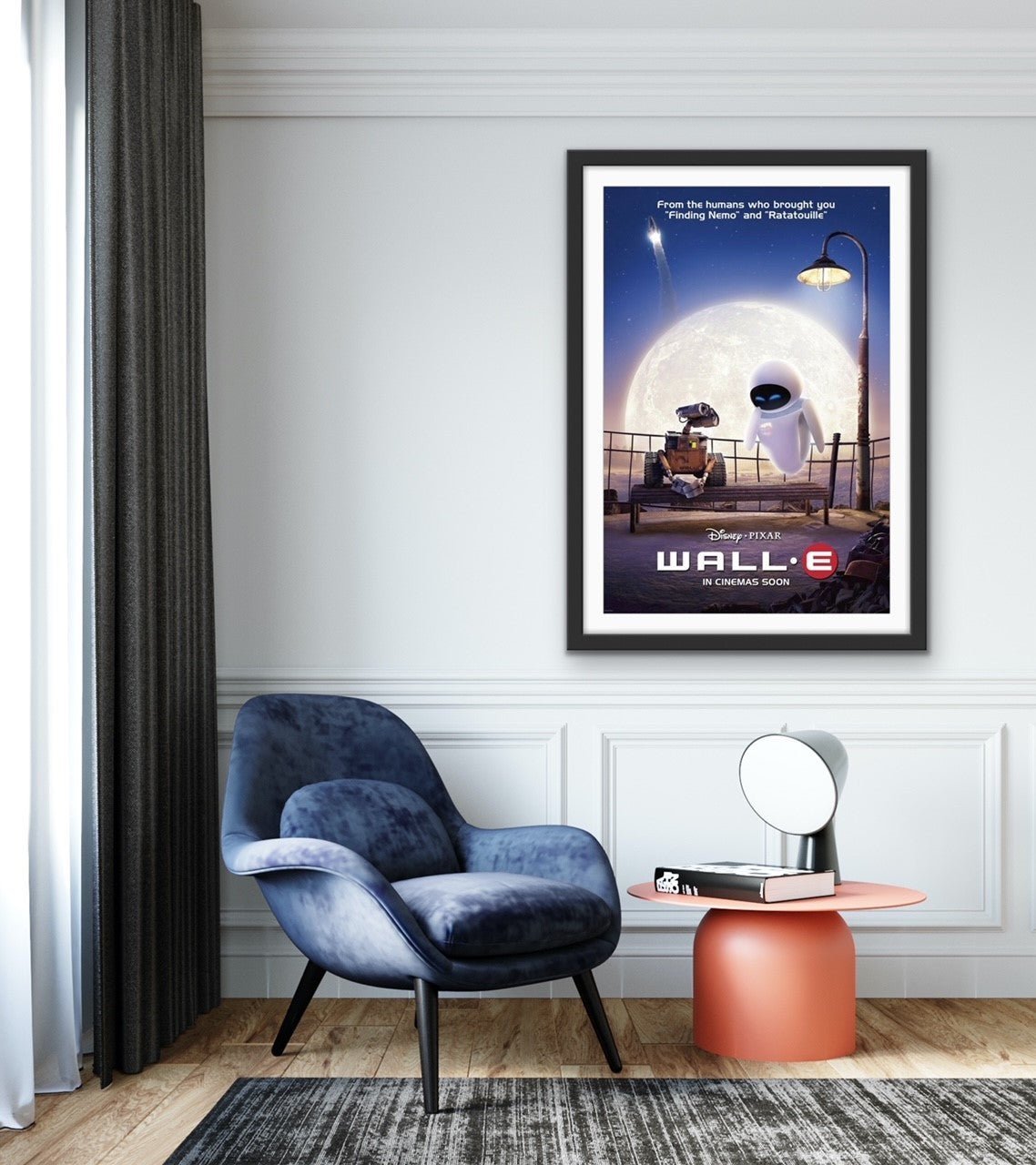 An original movie poster for the Disney / Pixar film Wall-E