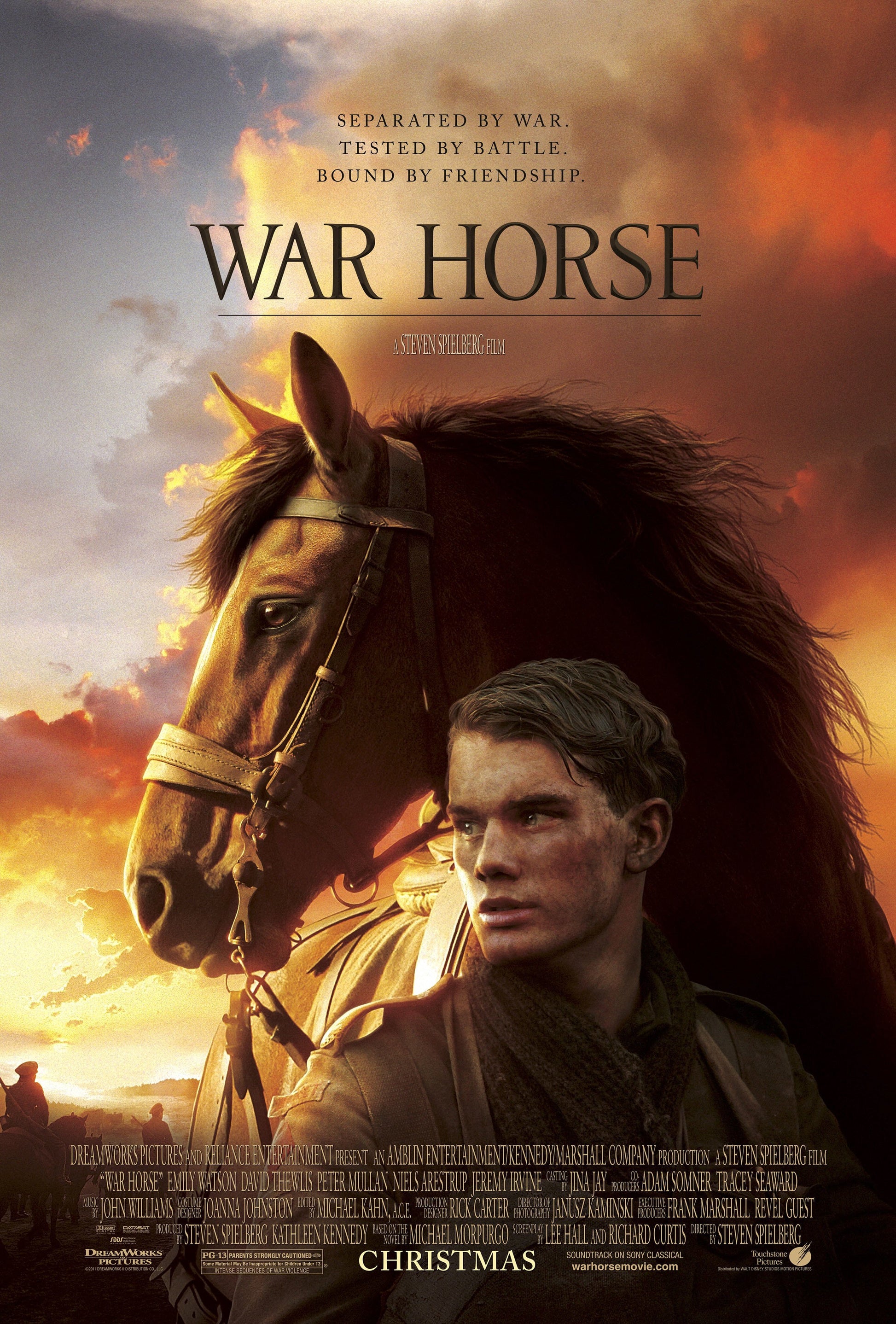 An original movie poster for the film War Horse
