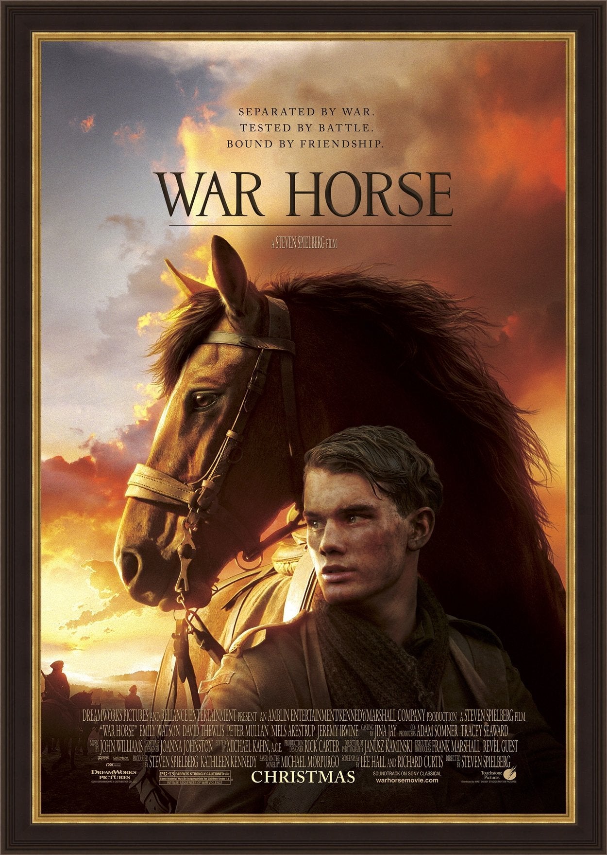 An original movie poster for the film War Horse