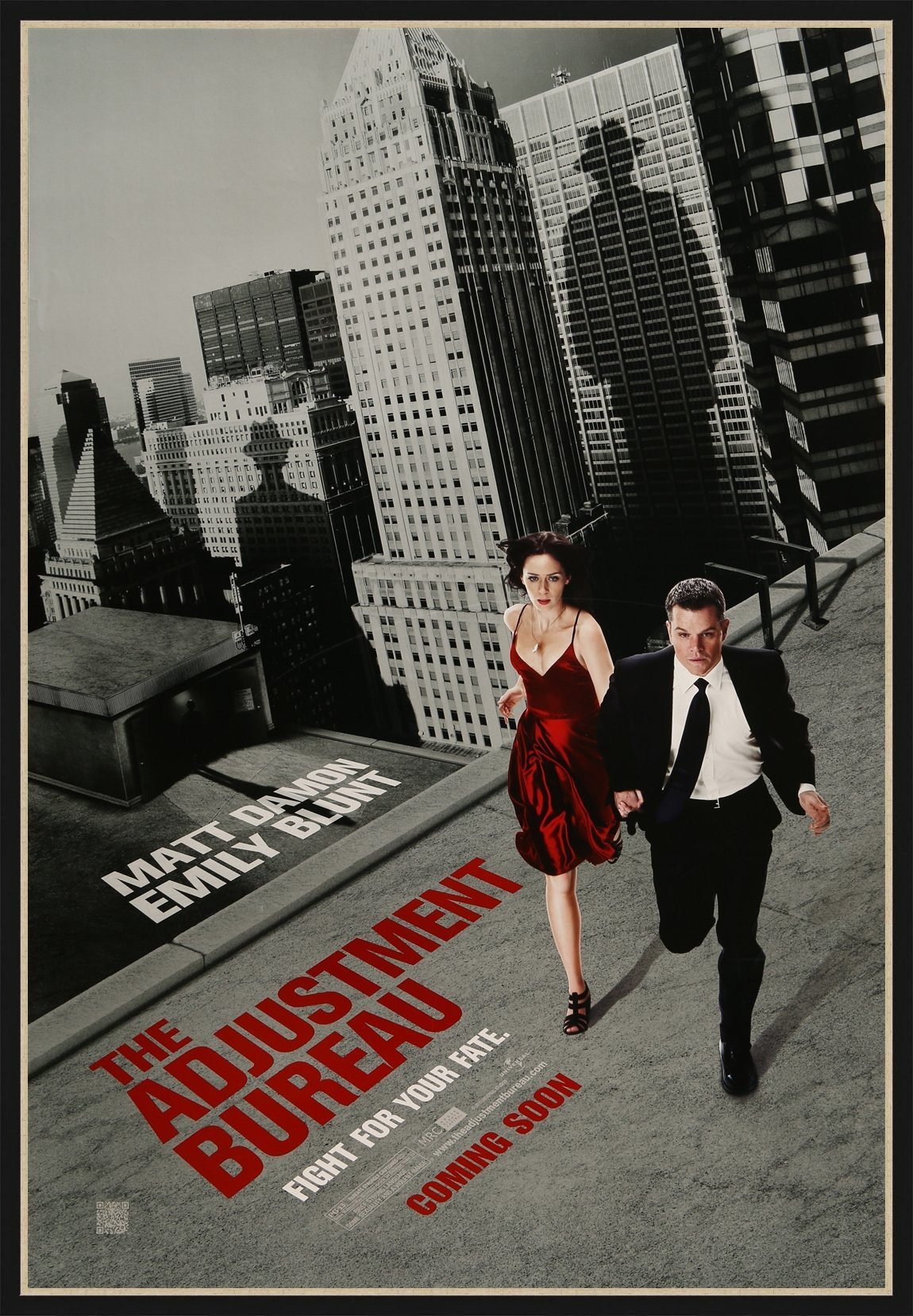 An original movie poster for the film The Adjustment Bureau