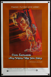 An original movie poster for the Clint Eastwood film Any Which Way You Can