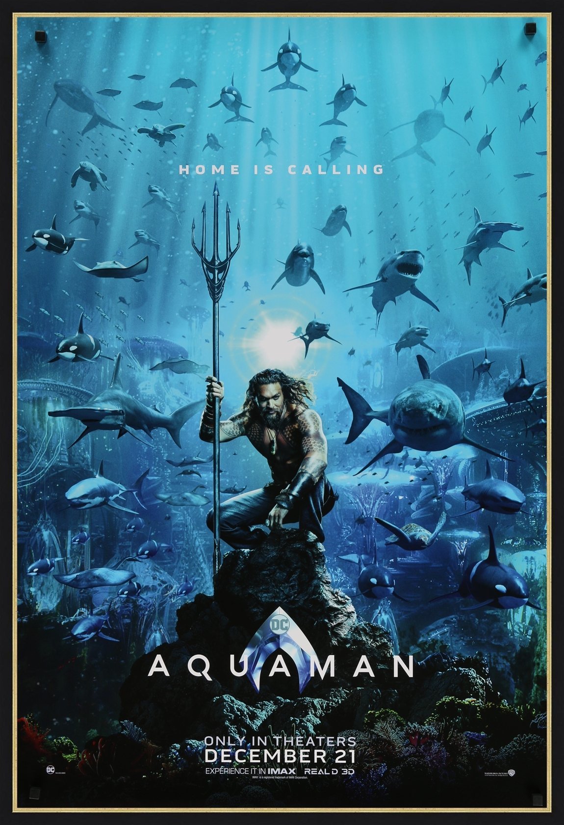 An original movie poster for the film Aquaman
