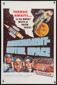An original movie poster for the film Assignment Outer Space