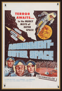 An original movie poster for the film Assignment Outer Space