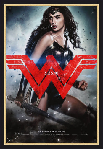 An original movie poster for the film Batman v Superman : Dawn of Justice