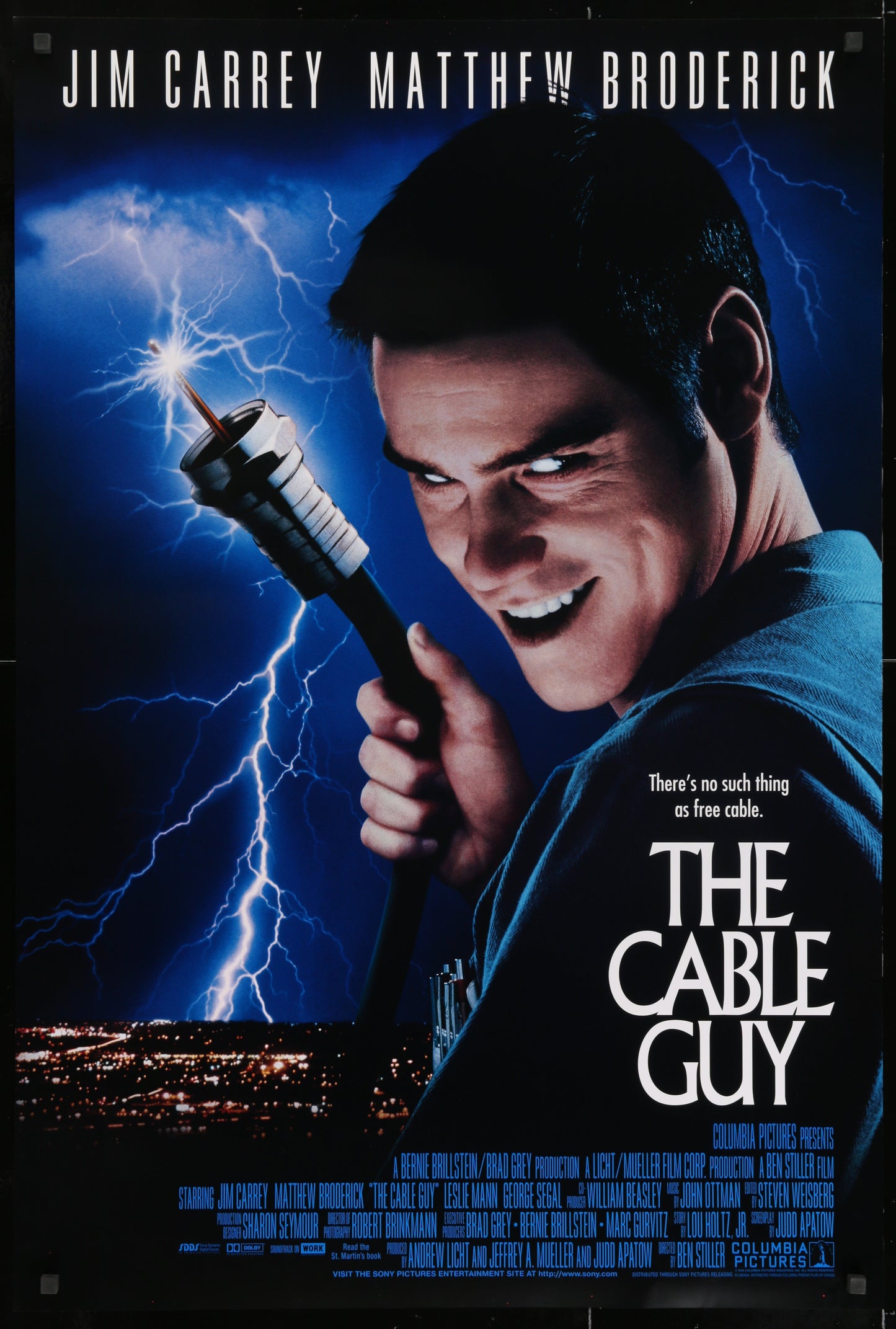 An original movie poster for the film The Cable Guy