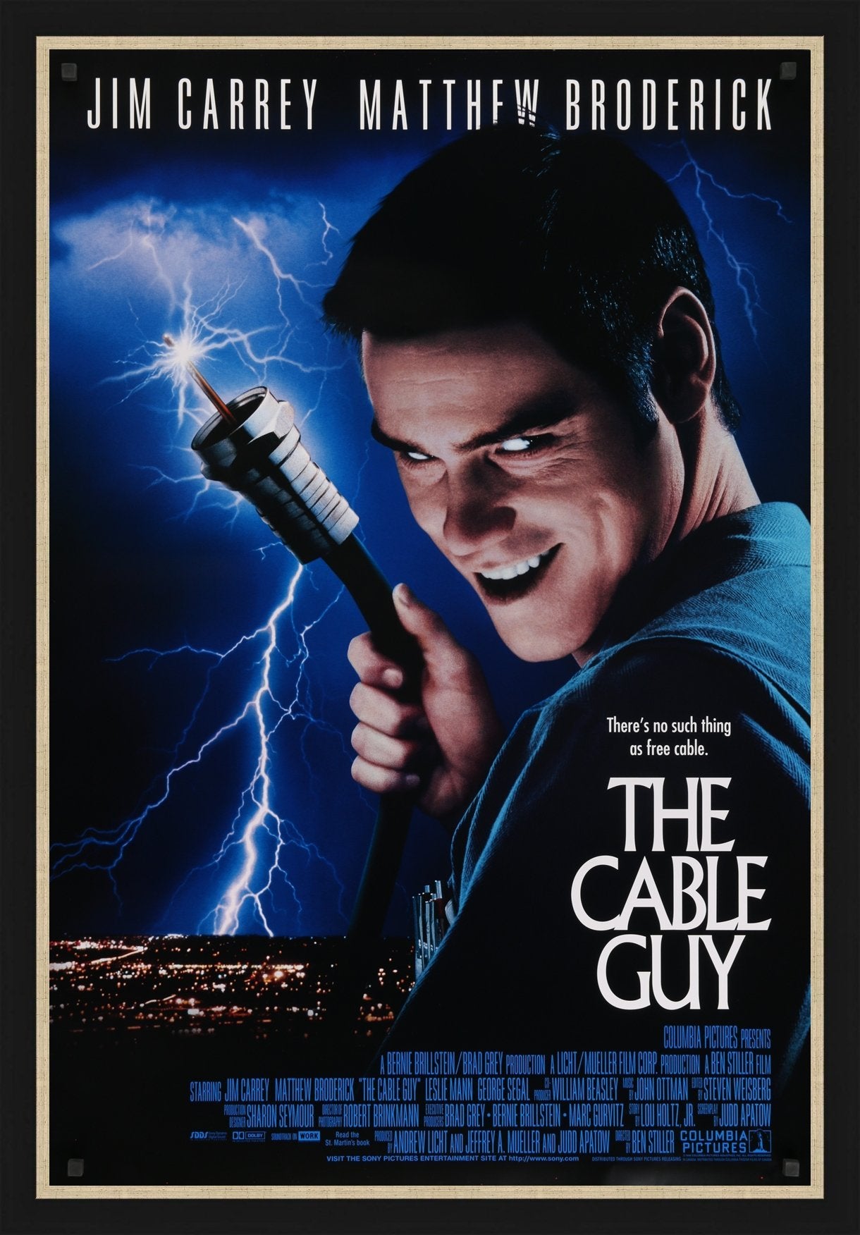 An original movie poster for the film The Cable Guy