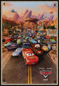 An original movie poster for the film "Cars"