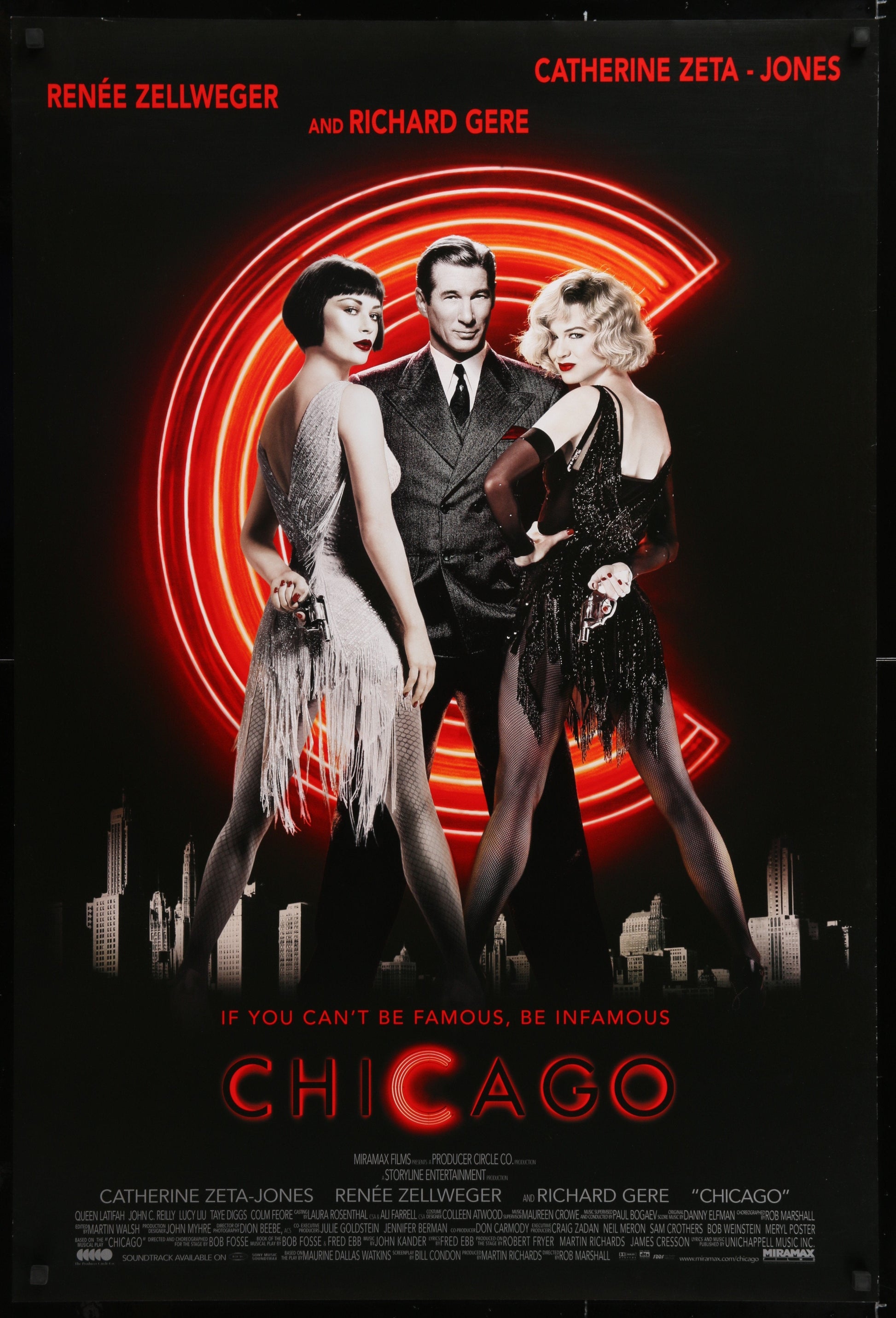 An original movie poster for the musical film Chicago