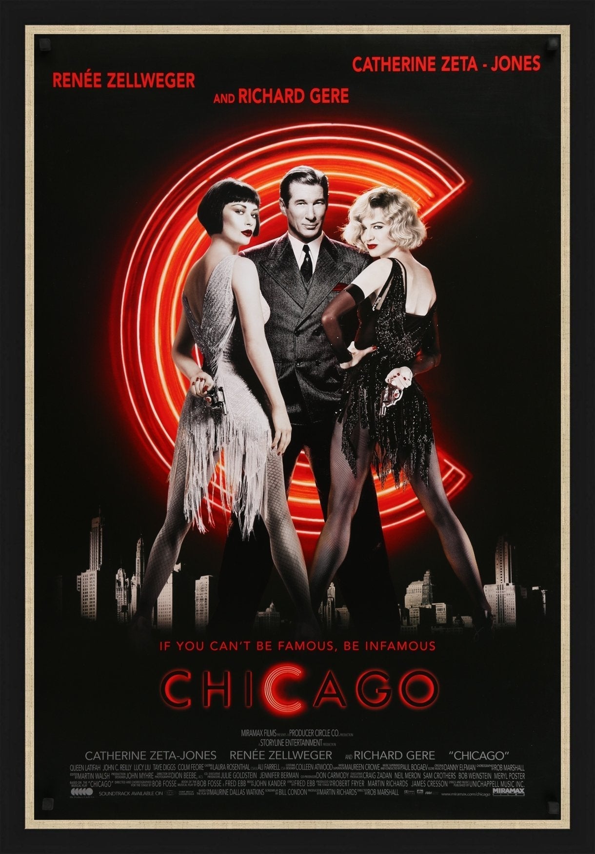 An original movie poster for the musical film Chicago
