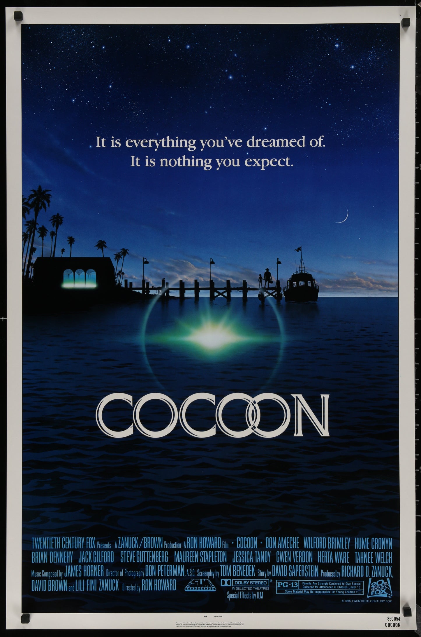 An original movie poster for the Ron Howard film Cocoon