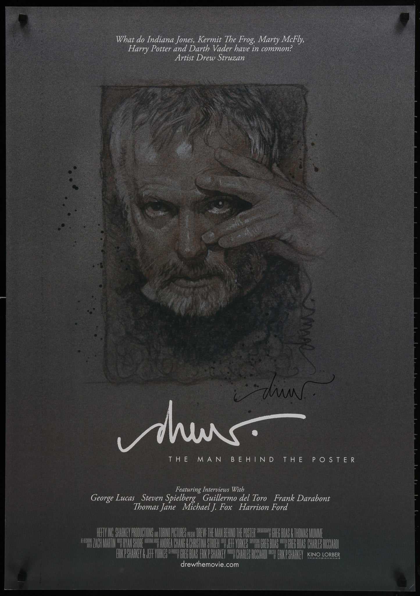 An original autographed poster for Drew: The Man Behind the Poster