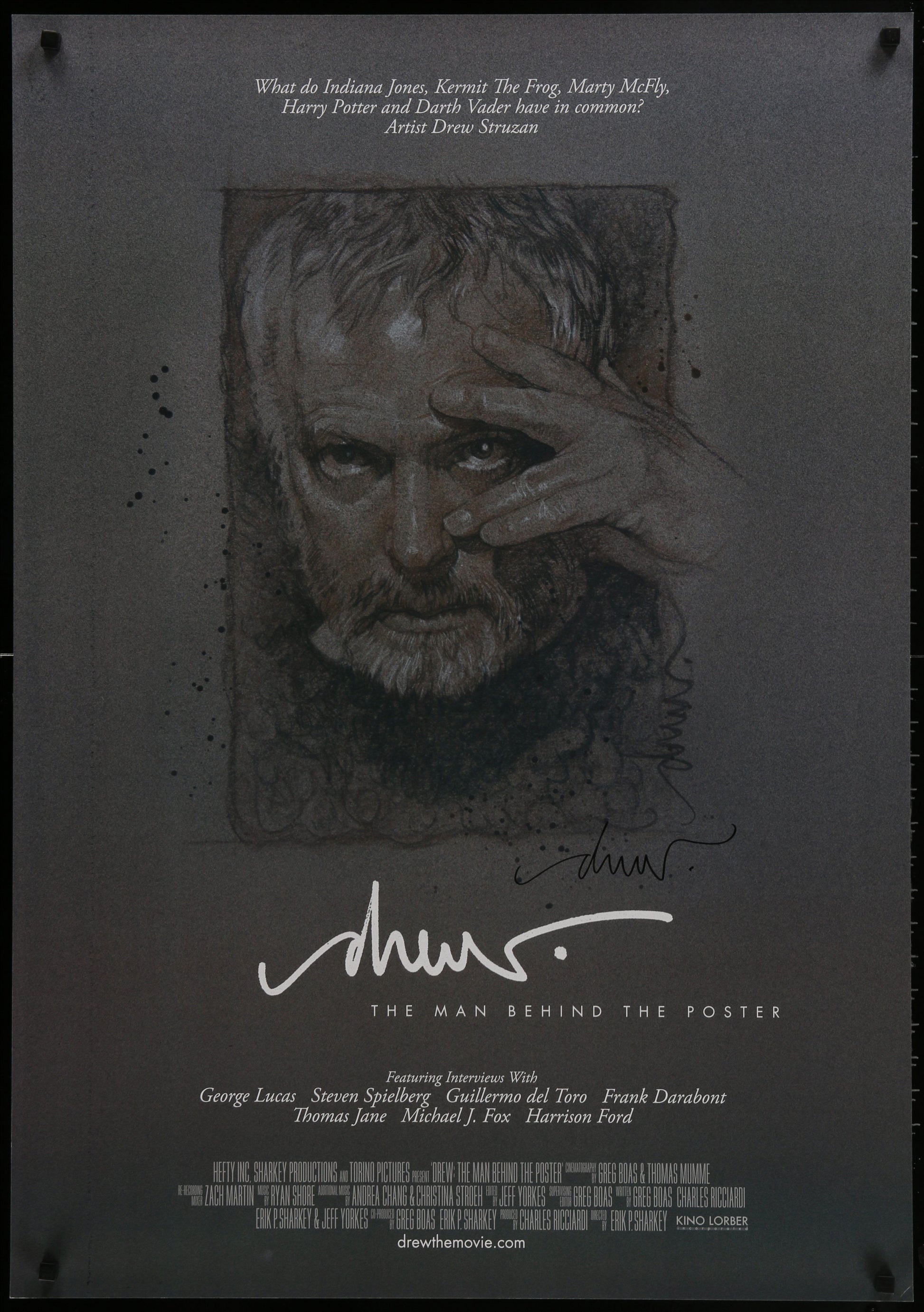 An original autographed poster for Drew: The Man Behind the Poster