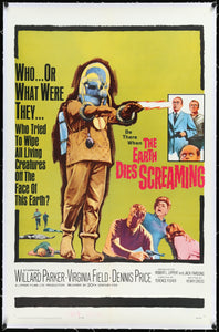 An original movie poster for the film The Earth Dies Screaming