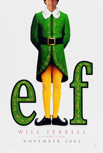 An original movie poster for the Will Ferrell Christmas film Elf