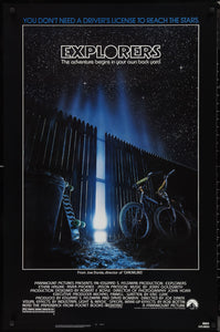An original movie poster for the Joe Dante film Explorers