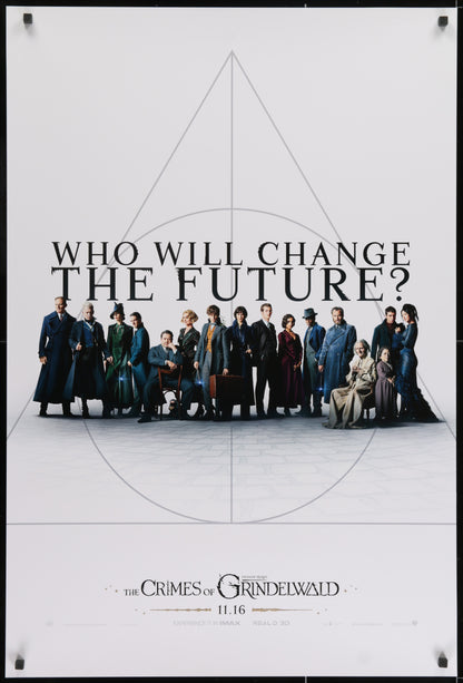 An original teaser movie poster for the Harry Potter prequel, Fantastic Beasts The Crimes of Grindelwald